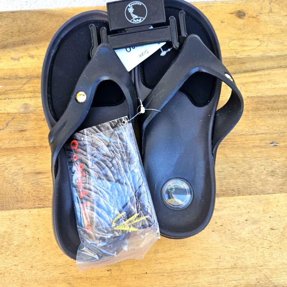 Hawaiian Jellys Ultra Comfort O'o Black Lava Unisex  Sandals Women's Siz… - Picture 14 of 16